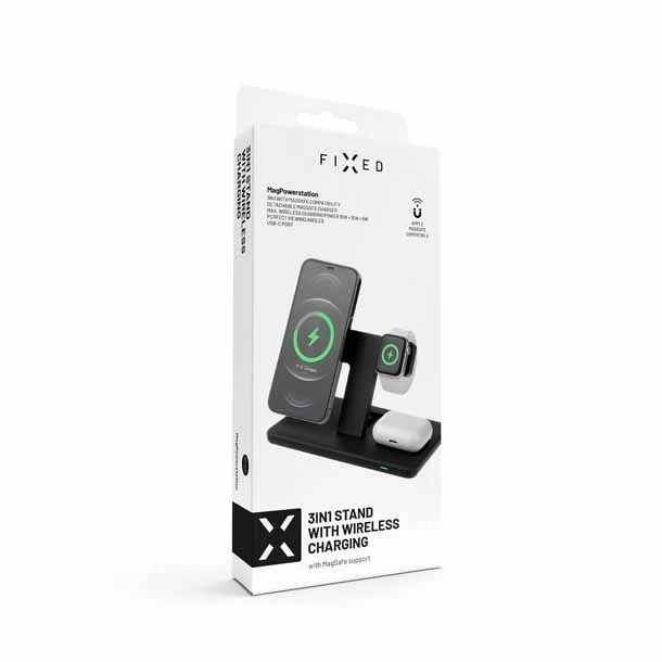 FIXED 3in1 30W Wireless Mag Charging station Black - 8013415
