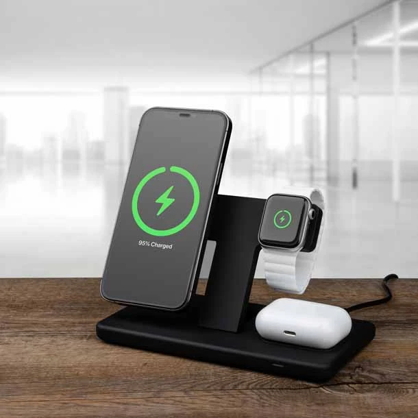 FIXED 3in1 30W Wireless Mag Charging station Black - 8013415