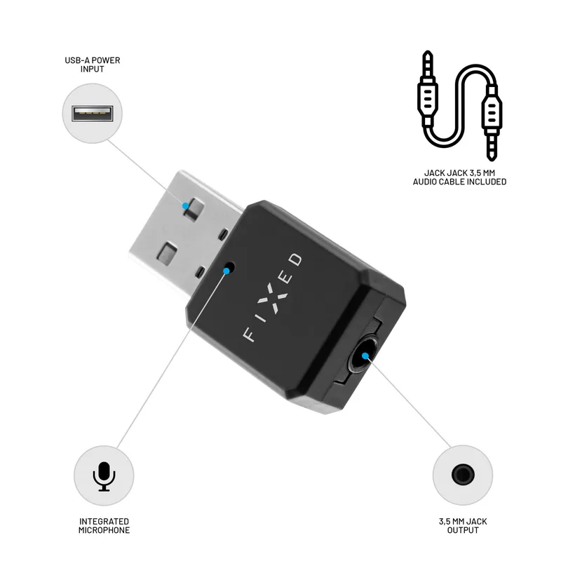 FIXED SIGNAL Bluetooth Audio Receiver 3.5mm Black - 8013622