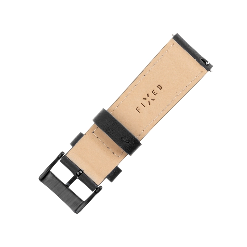 FIXED Leather Strap for Smartwatch Universal 20 mm Black - 8014213