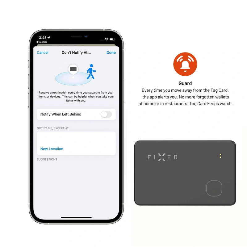 FIXED Tag Card Tracker for Apple Find My Black - 8014665