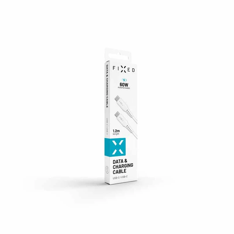 FIXED LIQUID Silicone cable 60W USB-C/C 1.2m White - 8014728