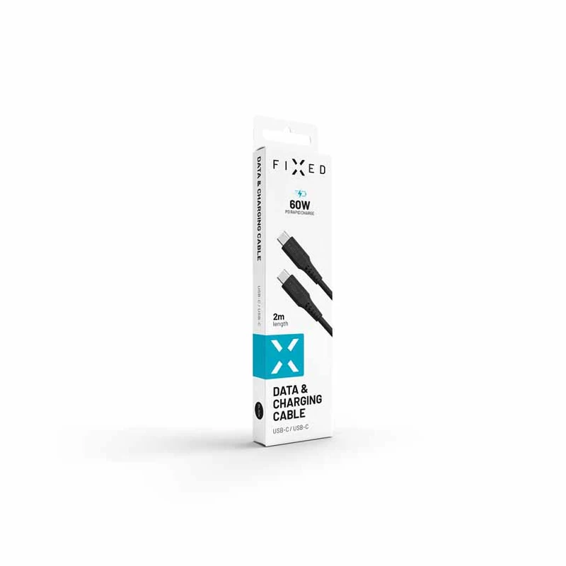 FIXED LIQUID Silicone cable 60W USB-C/C 2m Black - 8014729