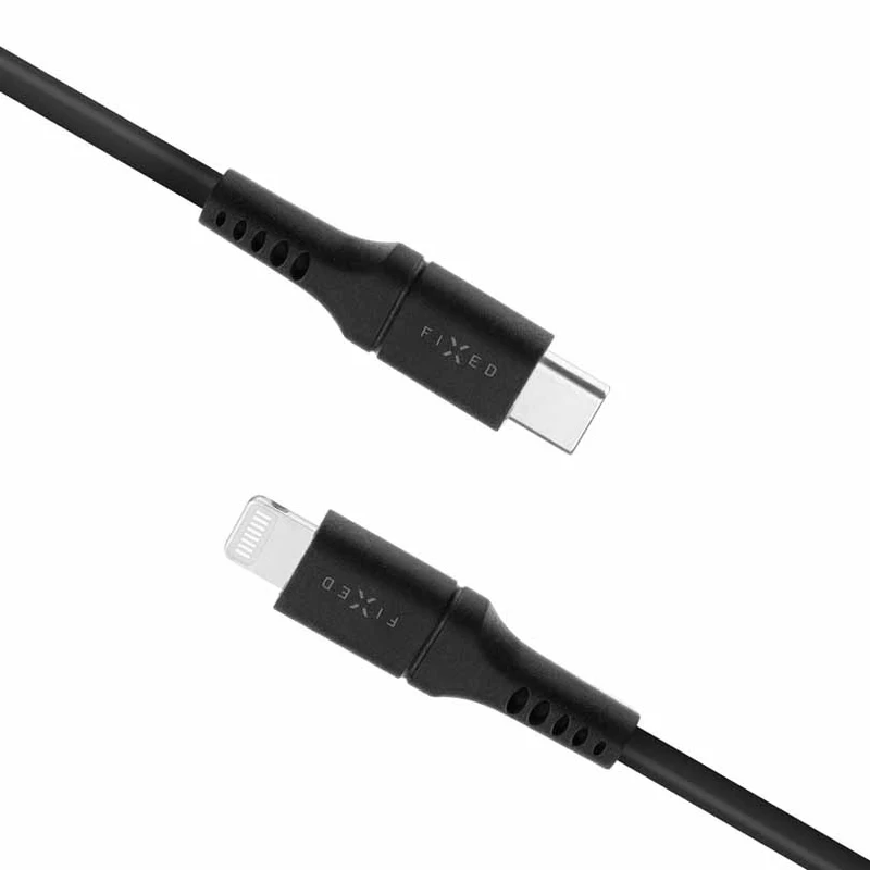 FIXED LIQUID Silicone cable USB-C/Lightning 0.5m Black - 8014731