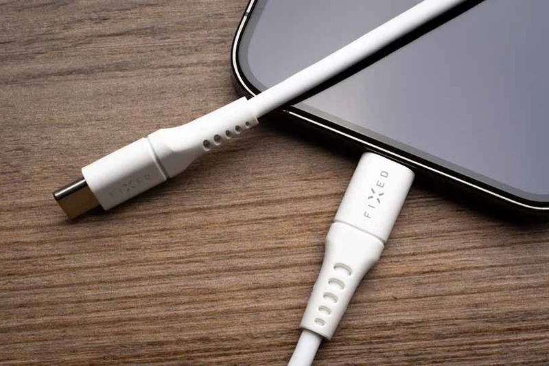 FIXED LIQUID Silicone cable USB-C/Lightning 0.5m White - 8014732