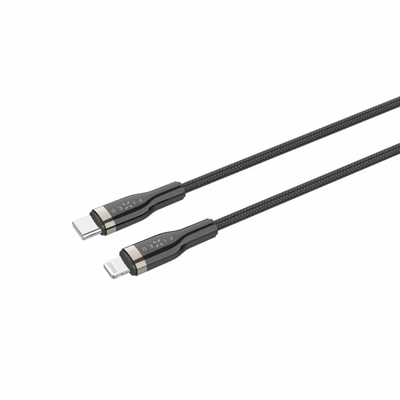 FIXED METAL series USB-C/Lightning MFI cable 2m Black - 8014746