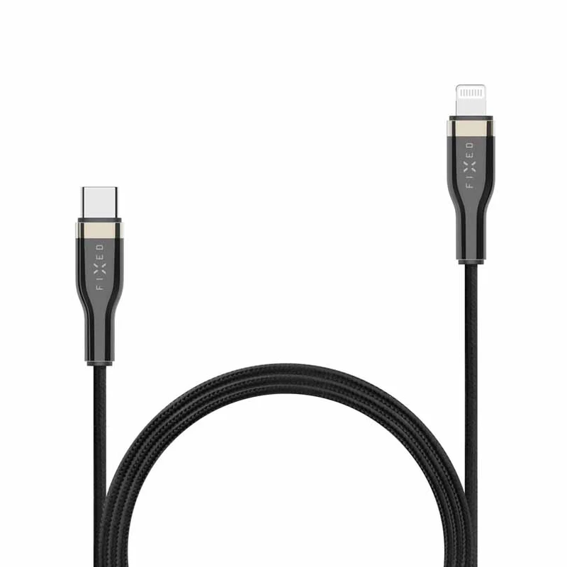 FIXED METAL series USB-C/Lightning MFI cable 2m Black - 8014746