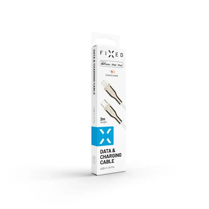 FIXED METAL series USB-C/Lightning MFI cable 2m White - 8014747