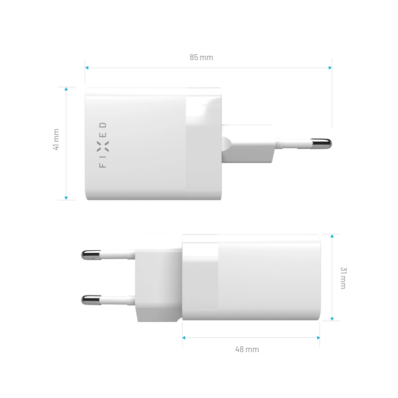 FIXED Super Fast Mini Charger 45W USB-C PD + USB-A White - 8014999