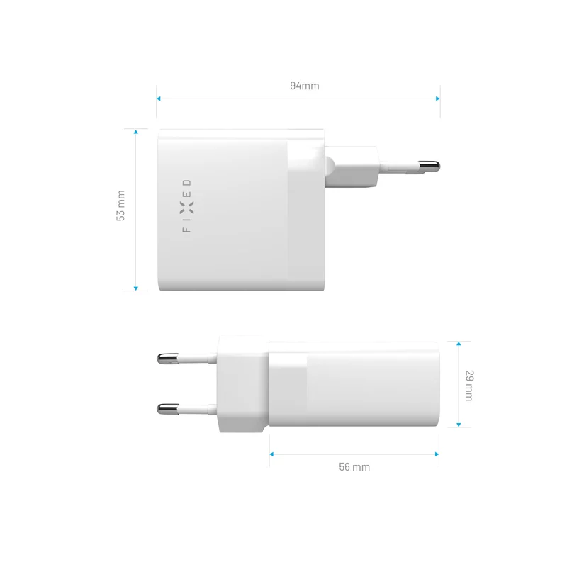 FIXED Super Fast Charger 65W 2xUSB-C PD 3.0 White - 8015001
