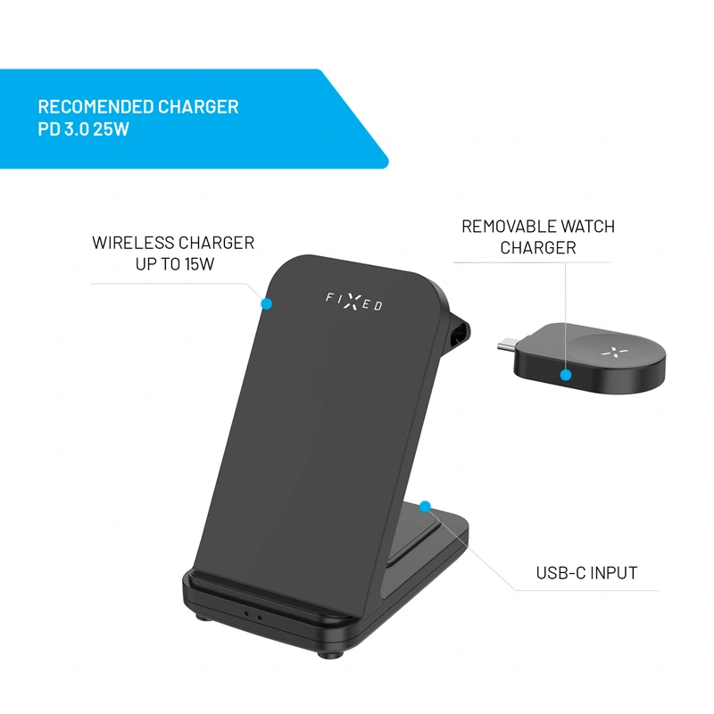FIXED 3in1 Wireless Charging station for Samsung Black - 8015422