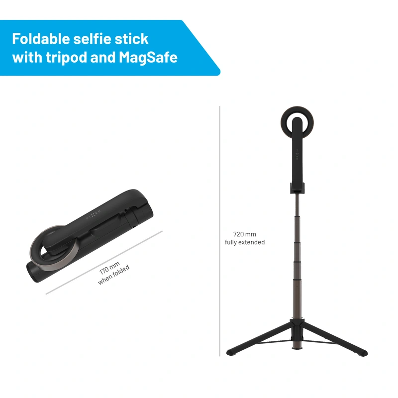FIXED MagSnap Telescopic Tripod Selfie Stick Black - 8015765
