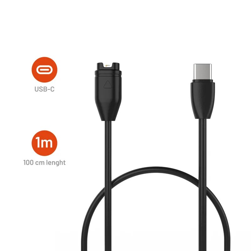 FIXED USB-C Charging Cable for Garmin Smartwatch 1m Black - 8016121