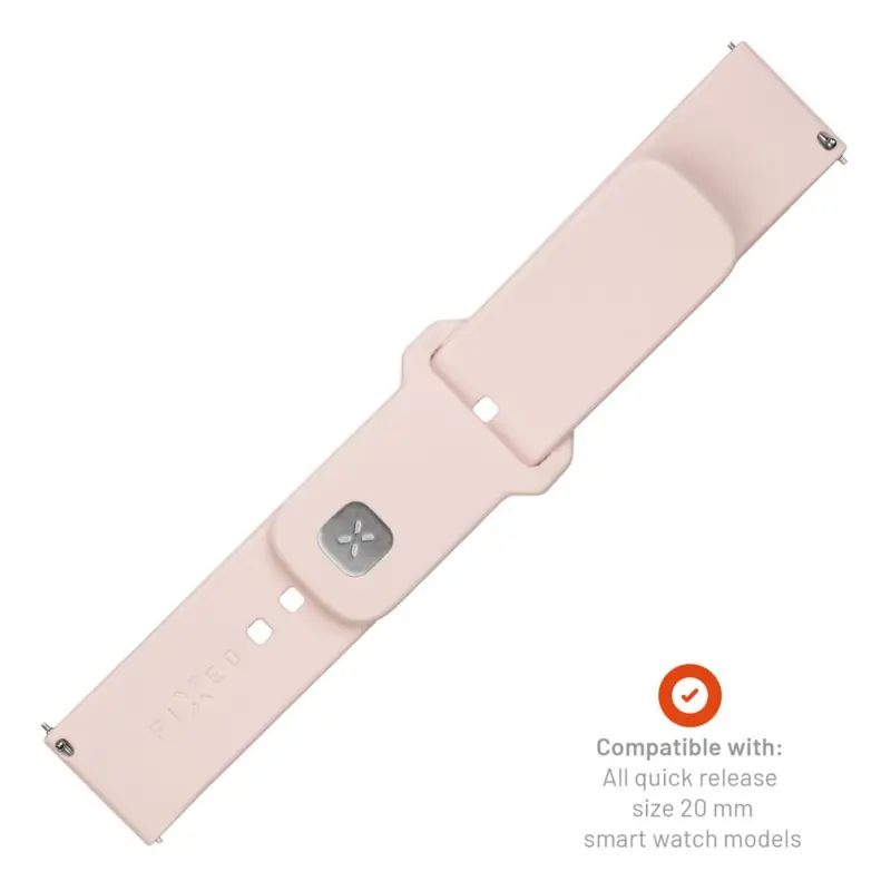 FIXED Silicone Strap Smartwatch Universal 20 mm Pink - 8016125