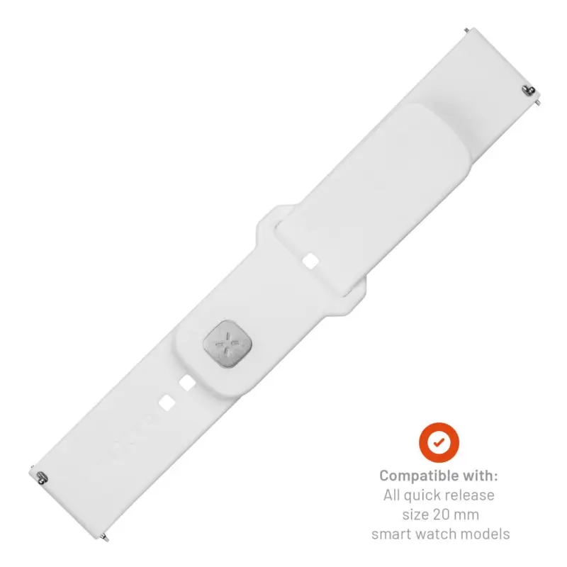 FIXED Silicone Strap Smartwatch Universal 20 mm White - 8016126