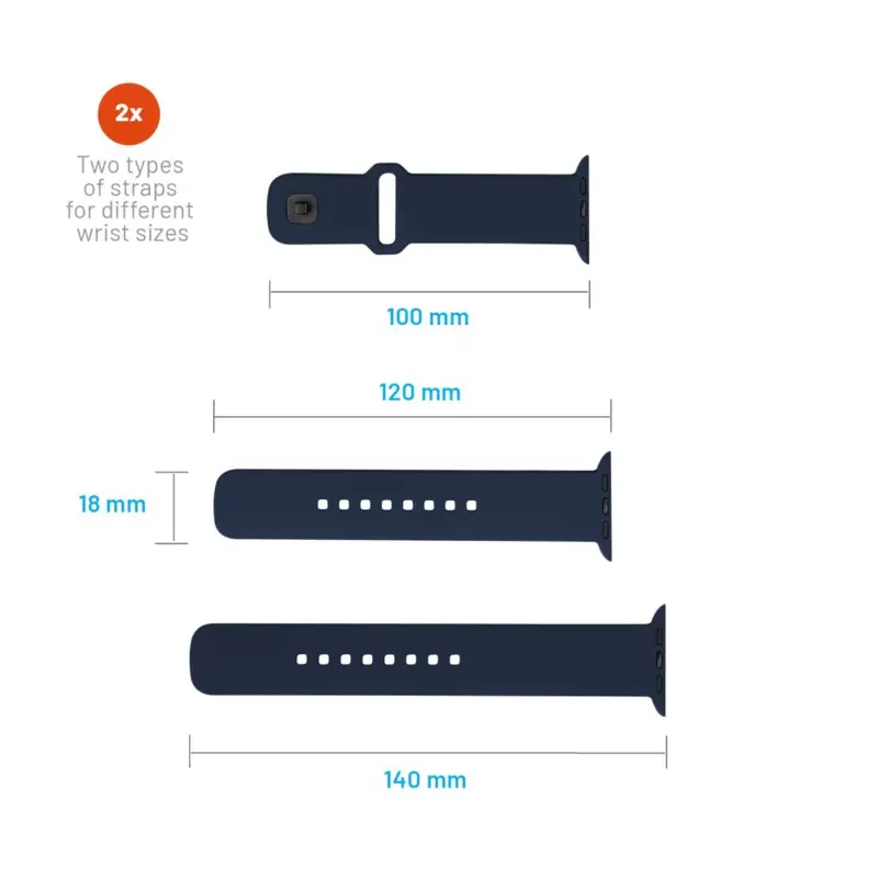FIXED Silicone Strap SET Apple Watch 42/44/45mm Blue - 8016133