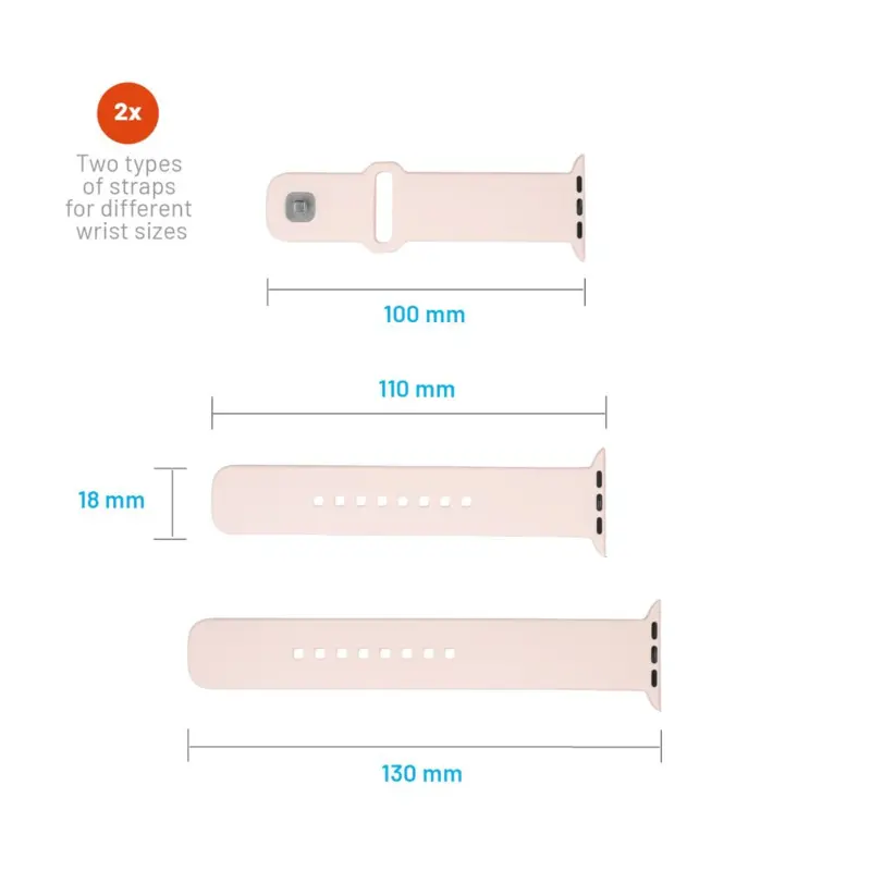 FIXED Silicone Strap SET Apple Watch 38/40/41mm Pink - 8016140