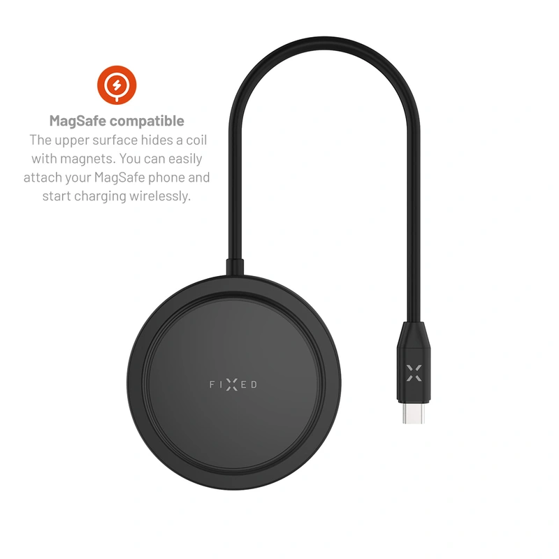 FIXED MagHub 7in1 USB-C HUB 4K & wireless charging Black - 8016457