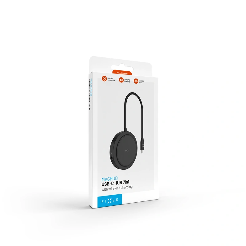 FIXED MagHub 7in1 USB-C HUB 4K & wireless charging Black - 8016457