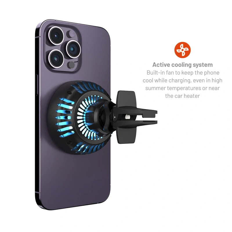FIXED MagCool 15W Airvent Car Mount with Cooling Black - 8016476