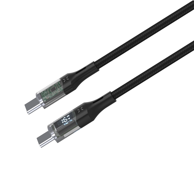 FIXED LED Charging Display USB-C/C 100W cable 1.2m Black - 8016481