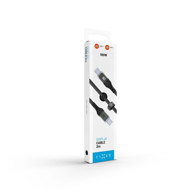 FIXED LED Charging Display USB-C/C 100W cable 2m Black - 8016482