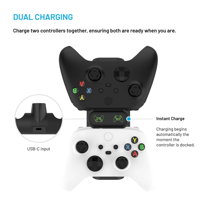 FIXED Dual Charger Xbox One, S/X & Elite Black - 8016547