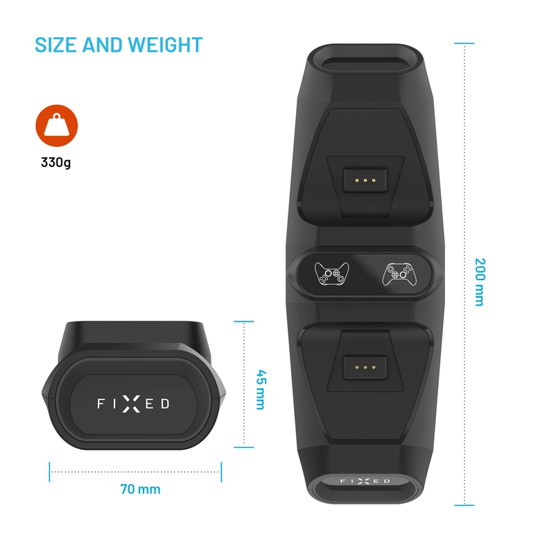 FIXED Dual Charger Xbox One, S/X & Elite Black - 8016547