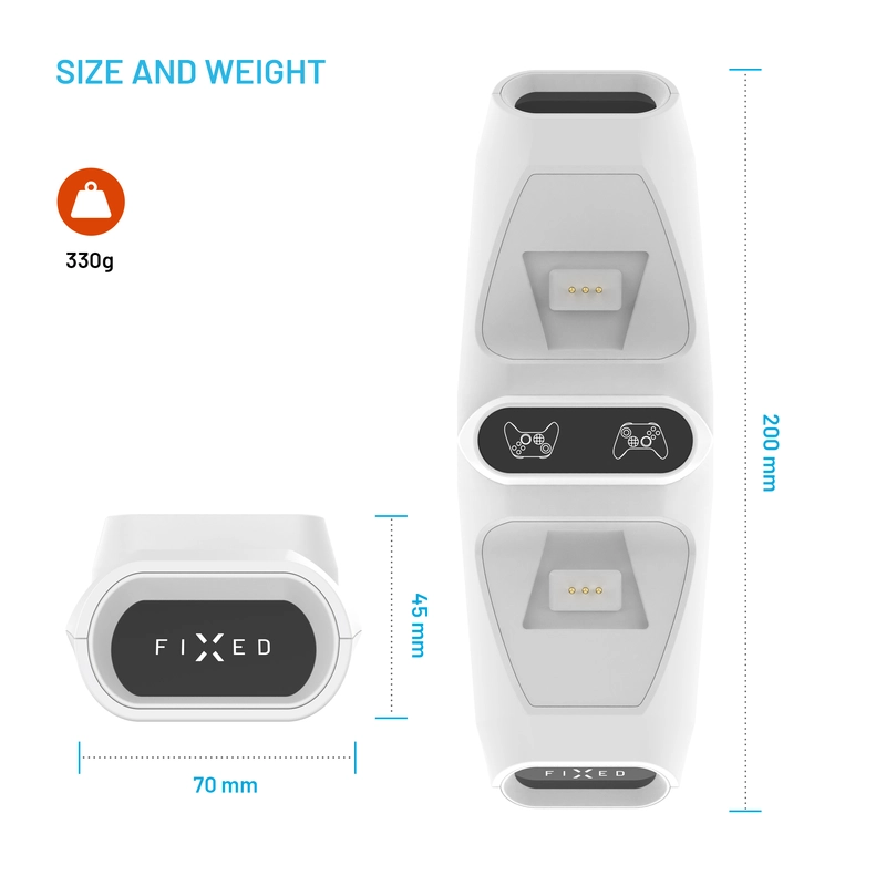 FIXED Dual Charger Xbox One, S/X & Elite White - 8016548