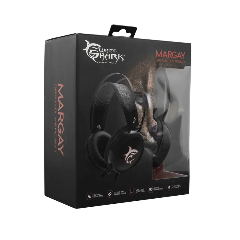 White Shark MARGAY On-Ear Gaming Headset Black - 2053964