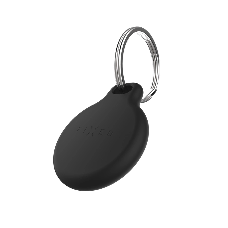 FIXED Silky Silicone Apple AirTag Keychain Case Black - 8016740