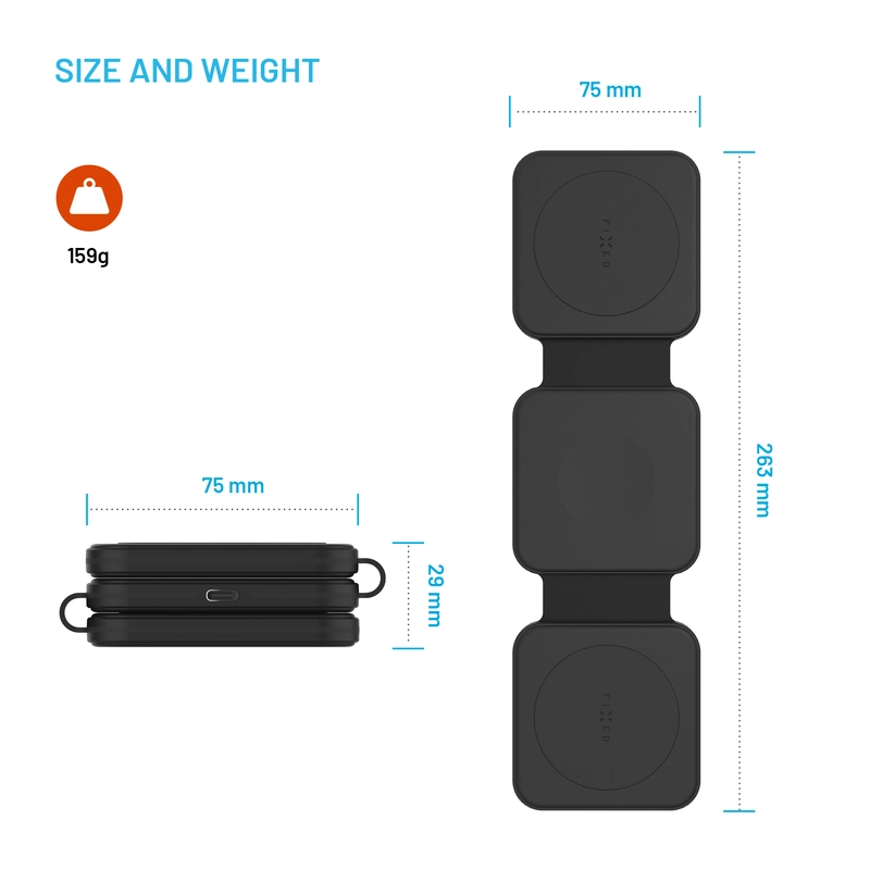 FIXED Flex Samsung 3in1 Foldable wireless charger Black - 8016793