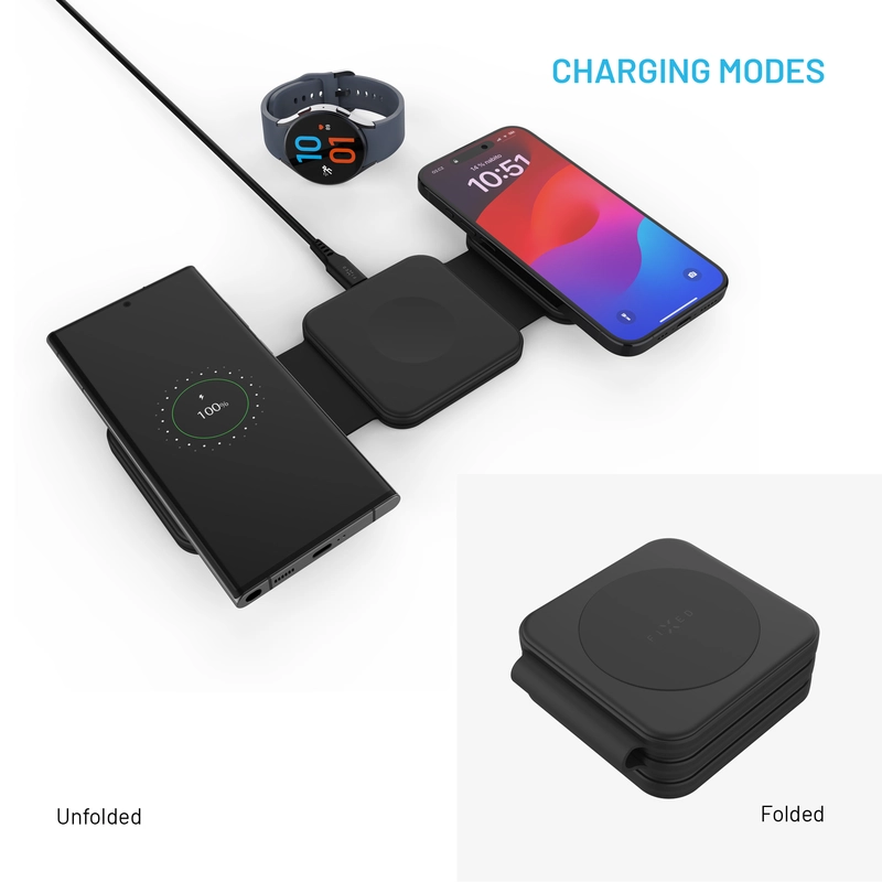 FIXED Flex Samsung 3in1 Foldable wireless charger Black - 8016793