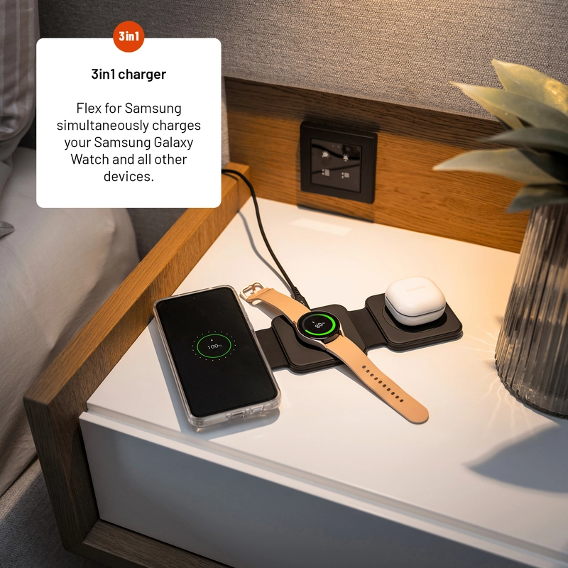 FIXED Flex Samsung 3in1 Foldable wireless charger Black - 8016793