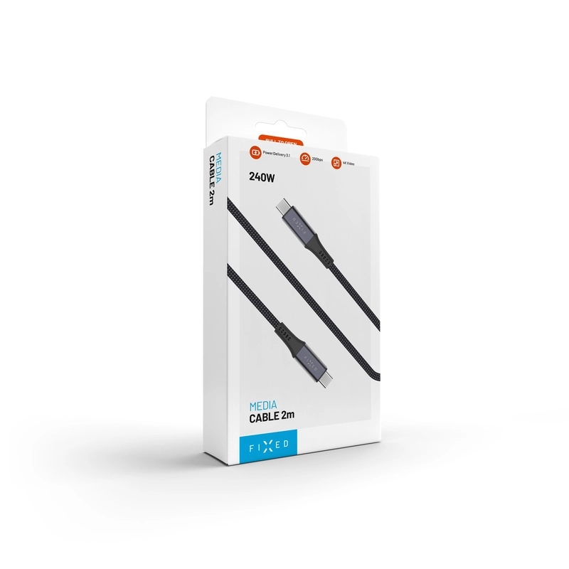 FIXED ARMOR USB 4.0 240W USB-C/C 20Gpbs cable 2m Grey - 8016867