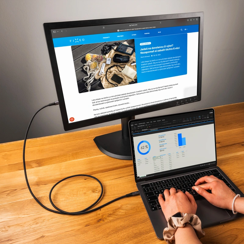 FIXED ARMOR USB 4.0 240W USB-C/C 20Gpbs cable 2m Grey - 8016867