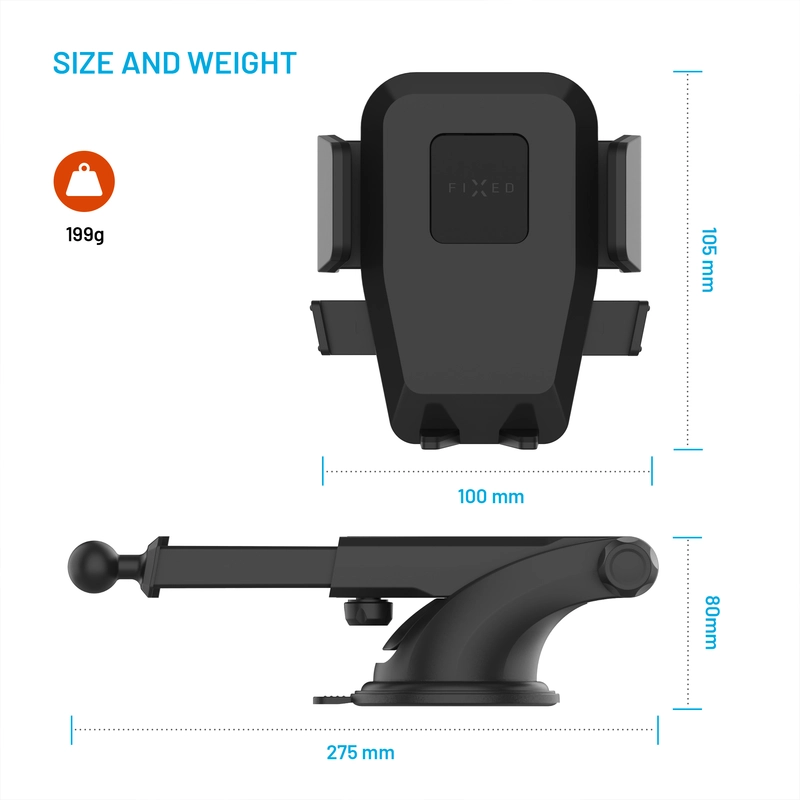 FIXED Iconiq XXL Windshiled/Dashboard Car Mount Black - 8017366