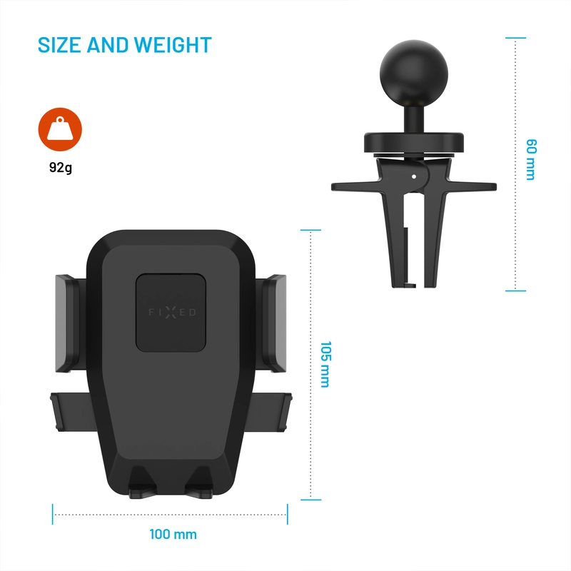 FIXED Iconiq Airvent Car Mount Black - 8017371
