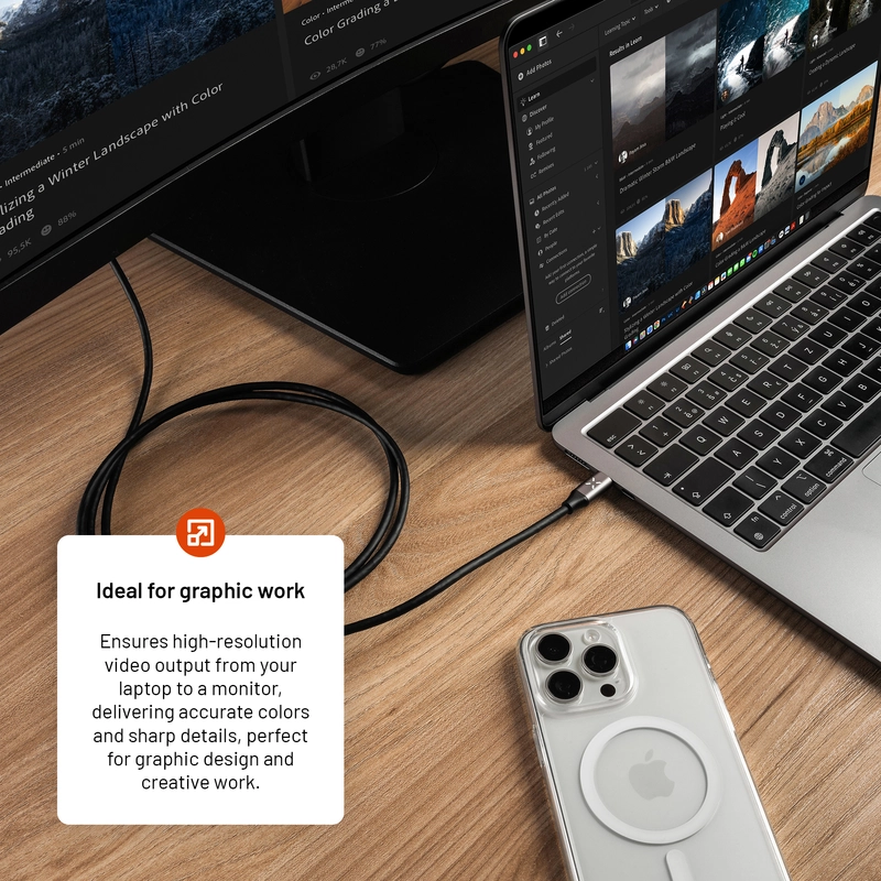 FIXED USB-C to HDMI 4K/60 Hz USB 3.1 Gen2 cable 2m Black - 8017462