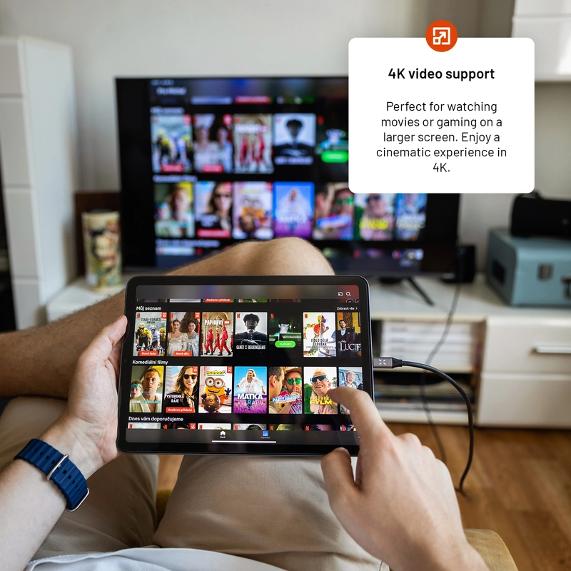 FIXED USB-C to HDMI 4K/60 Hz USB 3.1 Gen2 cable 2m Black - 8017462