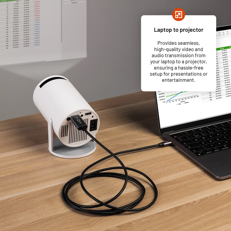 FIXED USB-C to HDMI 4K/60 Hz USB 3.1 Gen2 cable 2m Black - 8017462