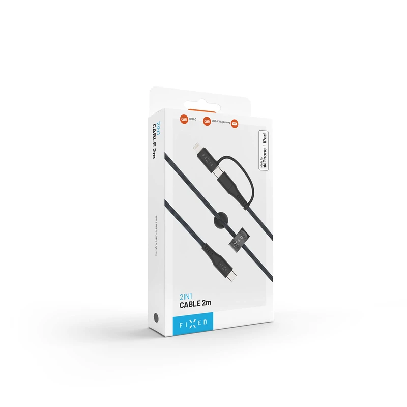 FIXED 2in1 Combo 60W USB-C/Lightning cable 2m Black - 8017608