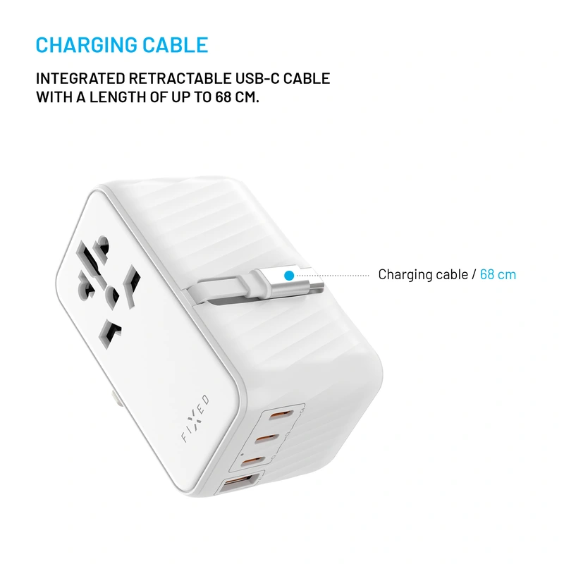 FIXED Travel Charger USB-C/-A 85W EU/UK/USA/AUS White - 8017695