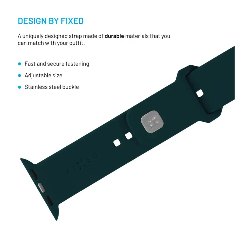 FIXED Silicone Sporty Strap SET Apple Watch 42/44/45/46mm Dark Green - 8017699