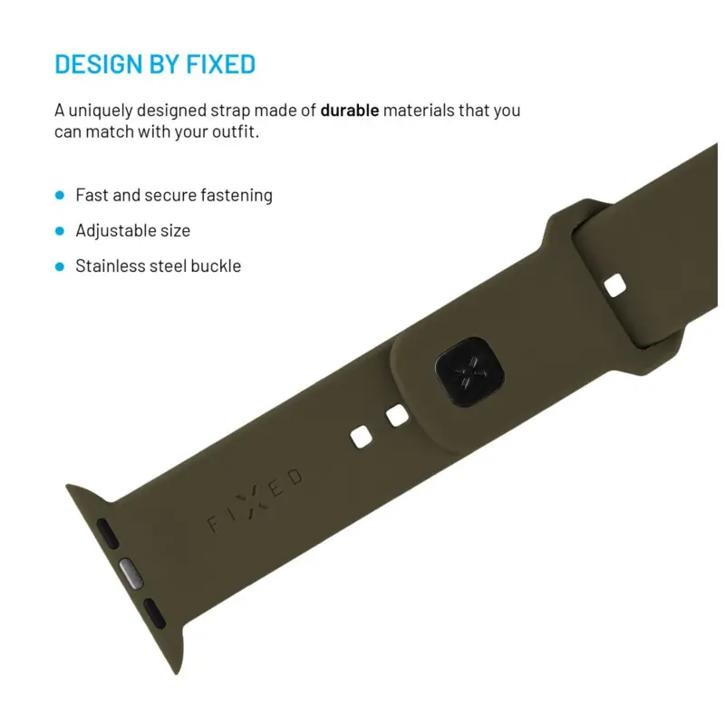 FIXED Silicone Sporty Strap SET Apple Watch 38/40/41mm Olive - 8017701