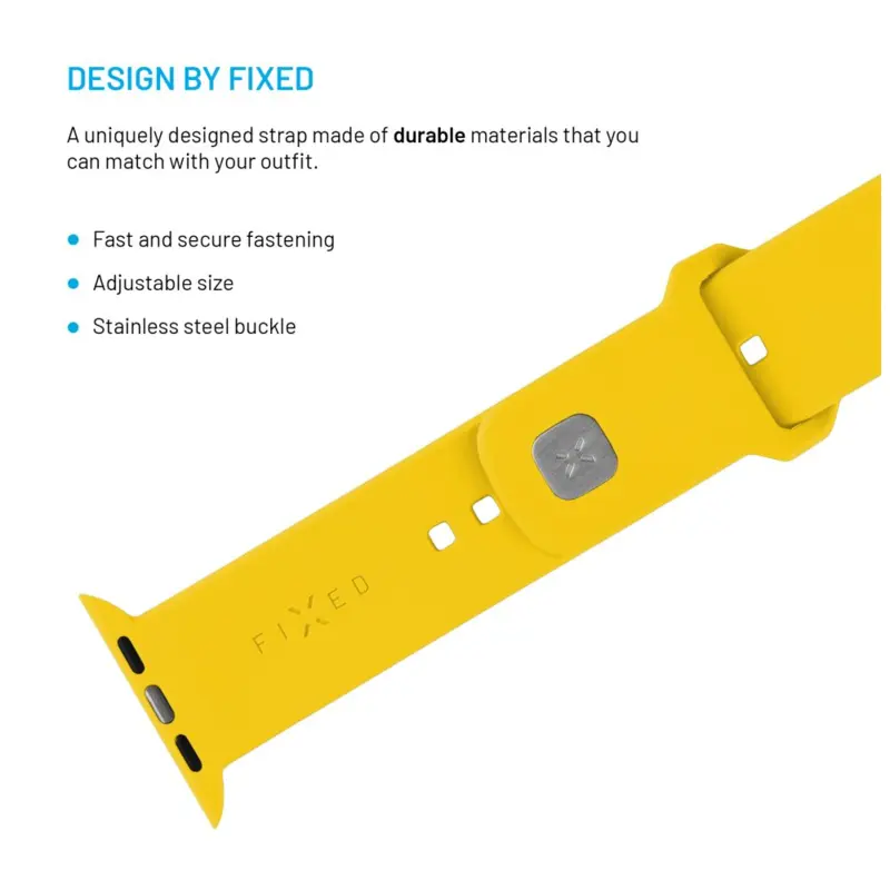 FIXED Silicone Sporty Strap SET Apple Watch 38/40/41mm Yellow - 8017703
