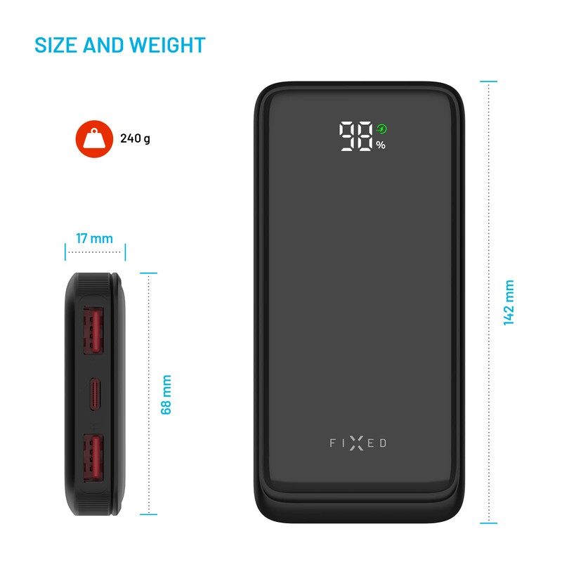 FIXED Zen2 10 USB-C PD 20W Power Bank 10.000 mAh Black - 8017796
