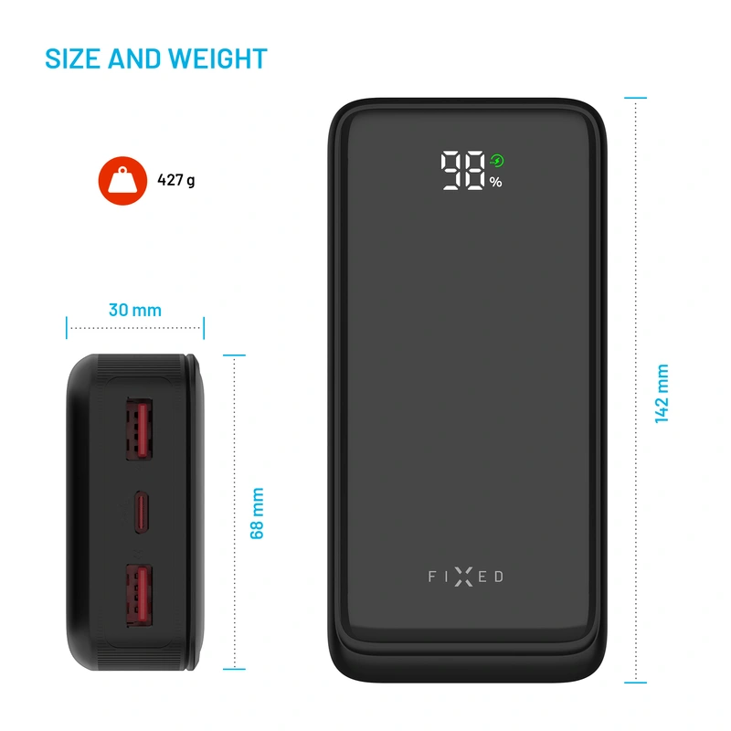 FIXED Zen2 20 USB-C PD 20W Power Bank 20.000 mAh Black - 8017797