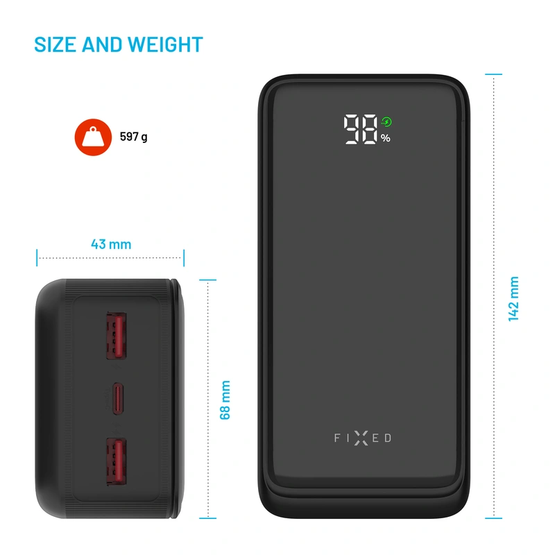 FIXED Zen2 30 USB-C PD 20W Power Bank 30.000 mAh Black - 8017798
