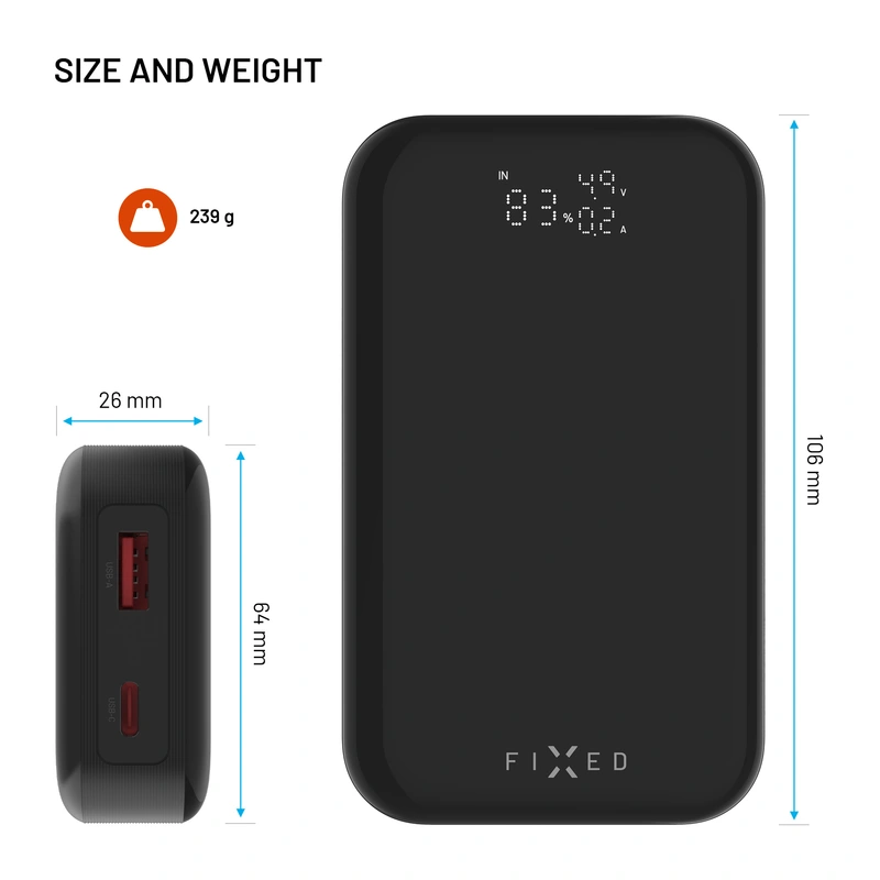 FIXED Zen 10 PRO USB-C 30W Power Bank 10.000 mAh Black - 8017800